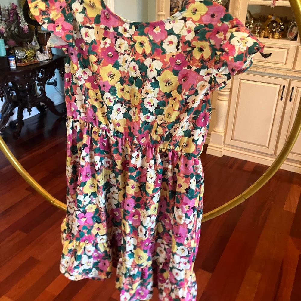 Child Floral Casual Dress - Pink, Yellow, and Green